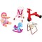 Lissi: 8" Baby Doll Set: Scooter, Pushchair, Rocking Chair & Highchair - Colorful Play-Feeding-Travel Toy Playset, Foldable Design, Kids-Toddlers 2+